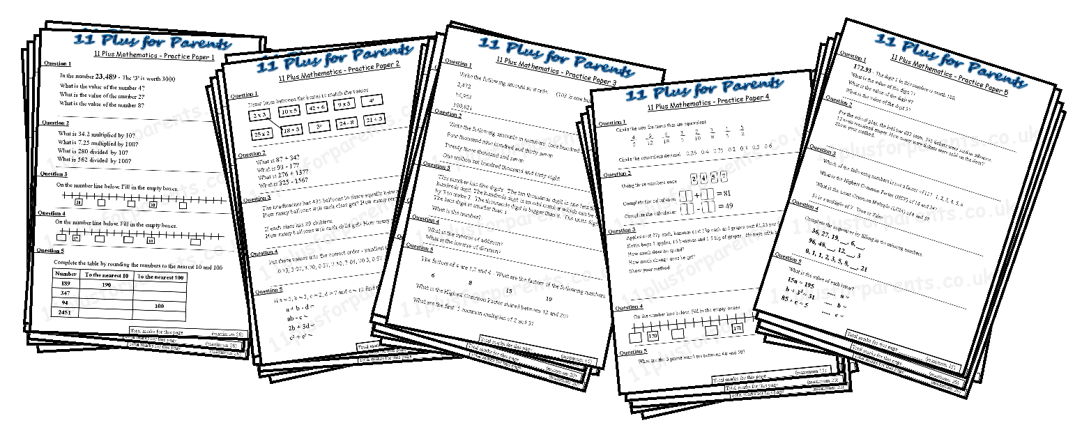 11 Plus Maths Practice Papers